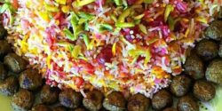 راز خوشمزگی آلبالو پلو با آلبالوی فریز شده و گوشت خوشمزه