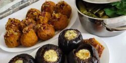 راز خوشمزگی دلمه بادمجان و سبزی و سس مناسب دلمه بادمجان