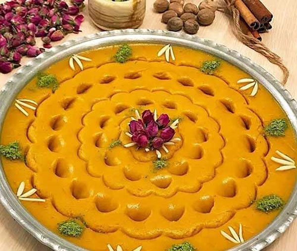 مدل حلوا تزیین شده مجلسی با طرح ساده و جذاب