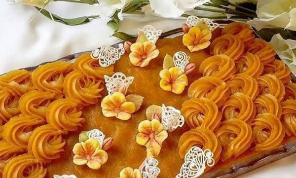 مدل حلوا تزیین شده مجلسی با طرح ساده و جذاب