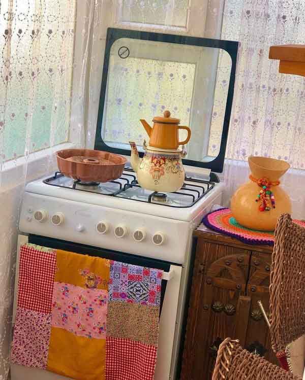 مدل آشپزخانه ساده و شیک ایرانی (جذاب و بدون کابینت)