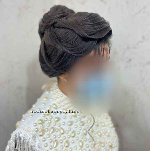 مدل مو دخترانه جدید و شیک شینیون شده برای عروسی
