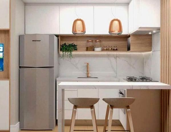 مدل آشپزخانه بدون اپن جدید با دکوراسیونی لاکچری و کابینت های شیک