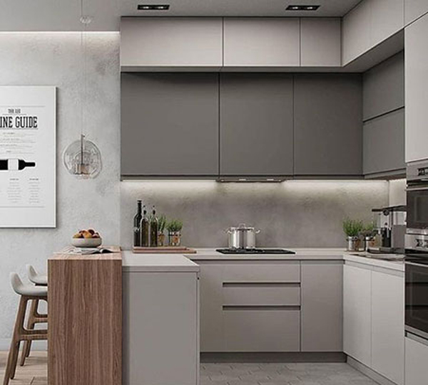 مدل آشپزخانه کوچک با کابینت های زیبای مدرن و کلاسیک