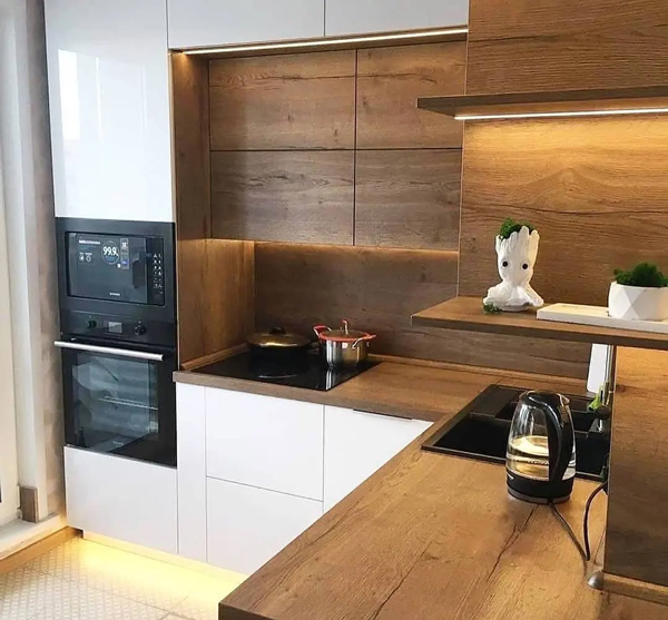 مدل آشپزخانه کوچک با کابینت های زیبای مدرن و کلاسیک