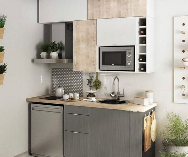 مدل آشپزخانه کوچک با کابینت های زیبای مدرن و کلاسیک