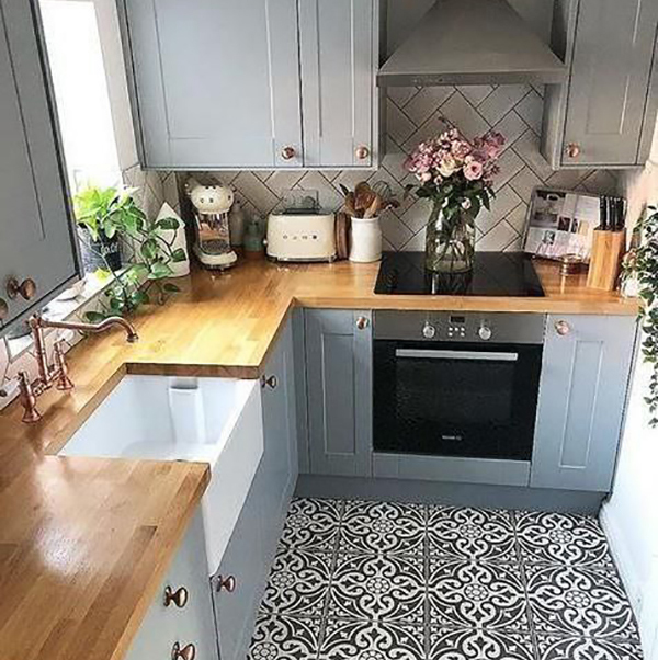 مدل آشپزخانه کوچک با کابینت های زیبای مدرن و کلاسیک