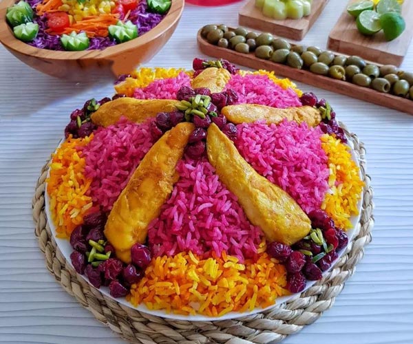 تزیین برنج با زرشک و زعفران با ایده های ساده بسیار زیبا