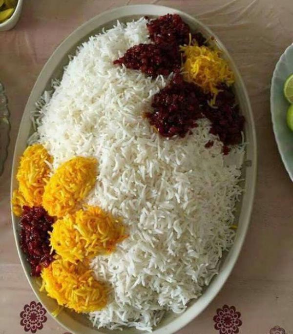 تزیین برنج با زرشک و زعفران با ایده های ساده بسیار زیبا