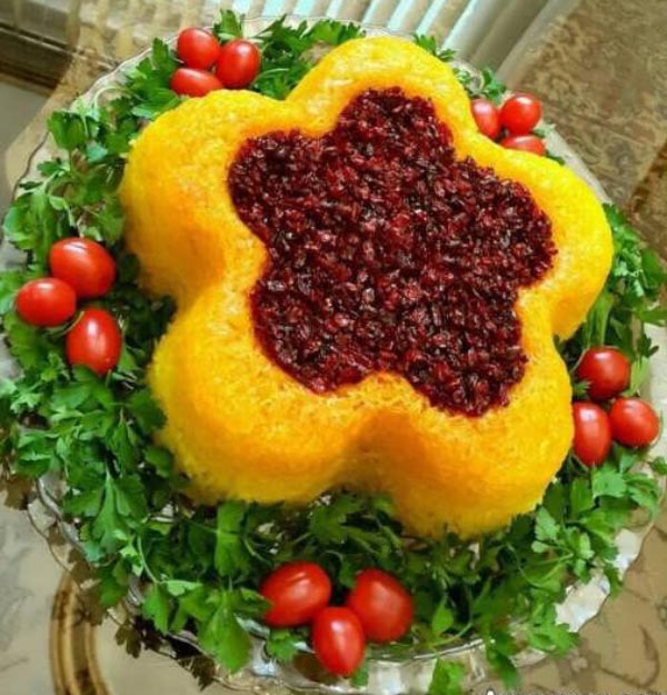 تزیین برنج با زرشک و زعفران با ایده های ساده بسیار زیبا