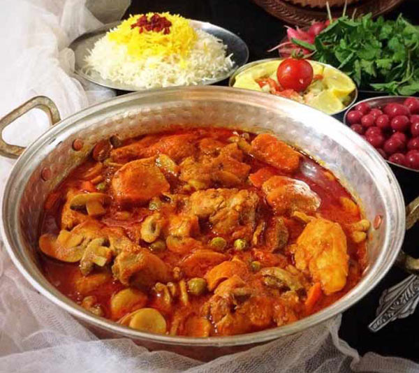 تزیین خورشت مرغ مجلسی با ایده های ساده و خلاقانه