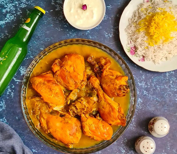 تزیین خورشت مرغ مجلسی با ایده های ساده و خلاقانه