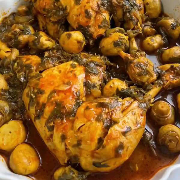تزیین خورشت مرغ مجلسی با ایده های ساده و خلاقانه