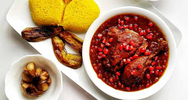 تزیین خورشت مرغ مجلسی با ایده های ساده و خلاقانه