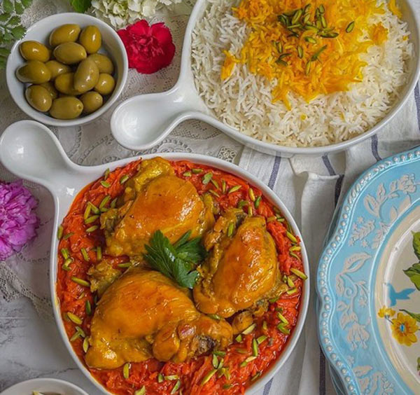 تزیین خورشت مرغ مجلسی با ایده های ساده و خلاقانه