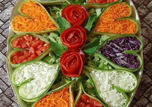 تزیین سالاد فصل و کاهو با ایده های بسیار زیبا و آسان