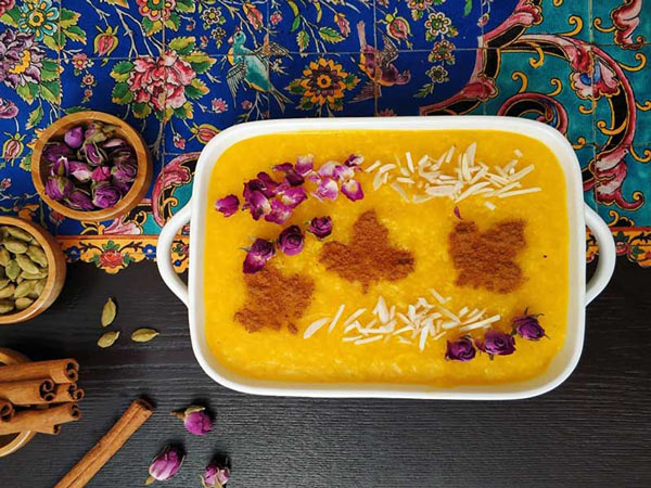تزیین شله زرد نذری با دارچین و ایده های بسیار زیبا و راحت