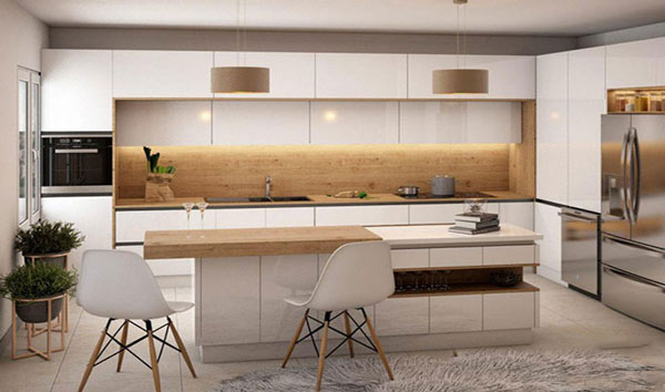مدل آشپزخانه مدرن با طراحی جدید و کابینت های لاکچری