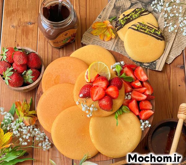 تزیین پنکیک برای مدرسه تزیین پنکیک با موز و شکلات طرز تهیه پنکیک ساده تابه ای تزیین پنکیک با میوه تزیین پنکیک با شکلات