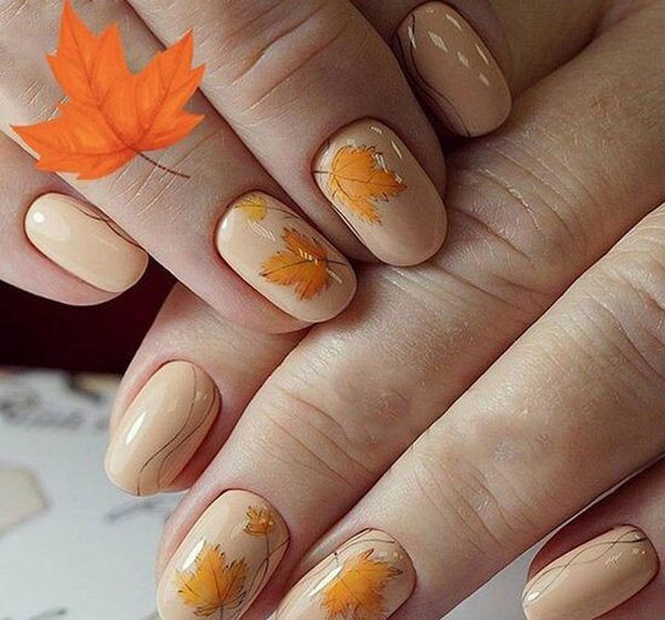 مدل طراحی ناخن پاییزی جدید بسیار زیبا و جذاب دخترانه