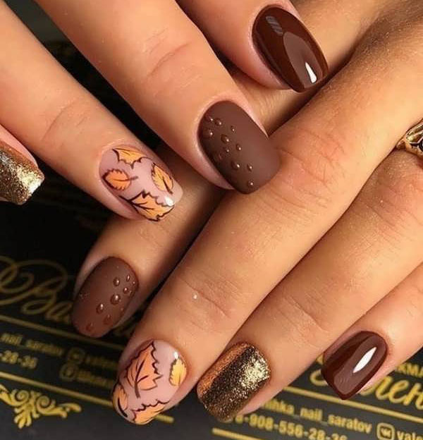 مدل طراحی ناخن پاییزی جدید بسیار زیبا و جذاب دخترانه
