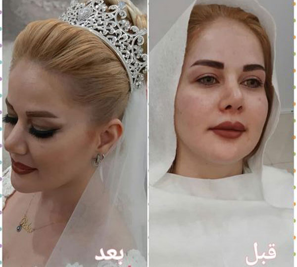 مدل آرایش عروس قبل و بعد شیک و خاص خانومانه مناسب هر فرم صورت