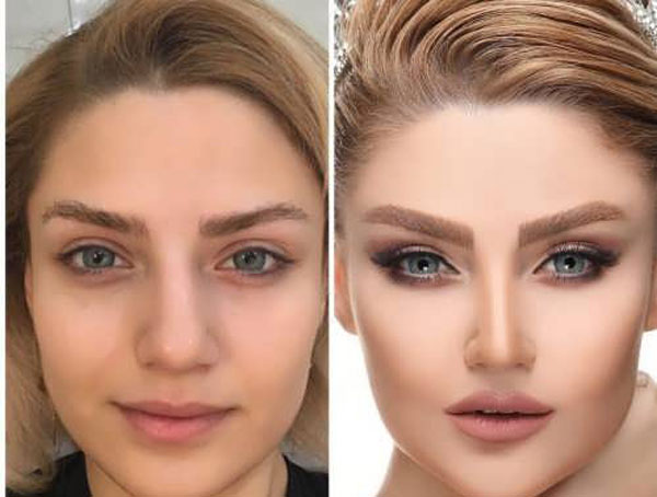 مدل آرایش عروس قبل و بعد شیک و خاص خانومانه مناسب هر فرم صورت