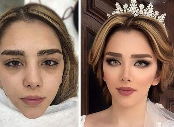 مدل آرایش عروس قبل و بعد شیک و خاص خانومانه مناسب هر فرم صورت