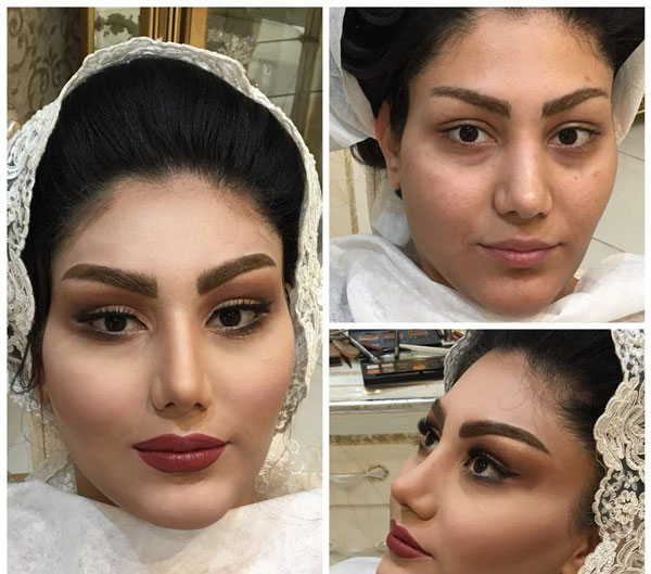 مدل آرایش عروس قبل و بعد شیک و خاص خانومانه مناسب هر فرم صورت