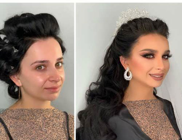 مدل آرایش عروس قبل و بعد شیک و خاص خانومانه مناسب هر فرم صورت