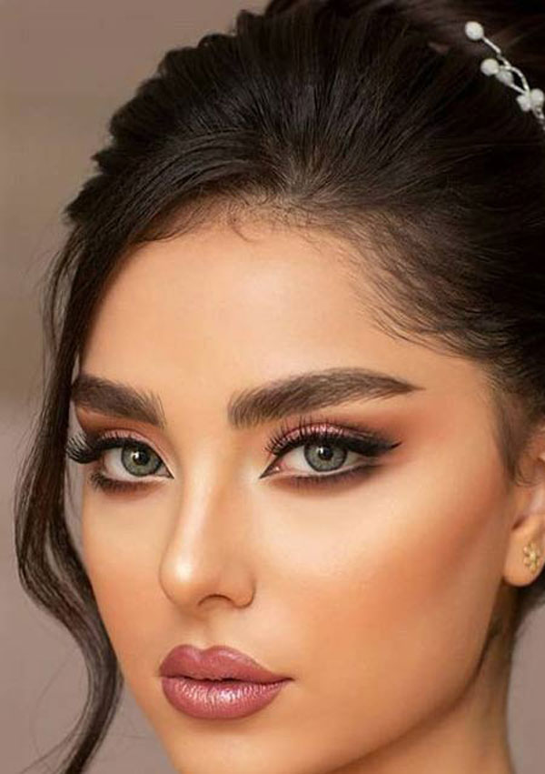 مدل آرایش عروس لاغر برای صورت های کشیده و باریک ساده و خاص