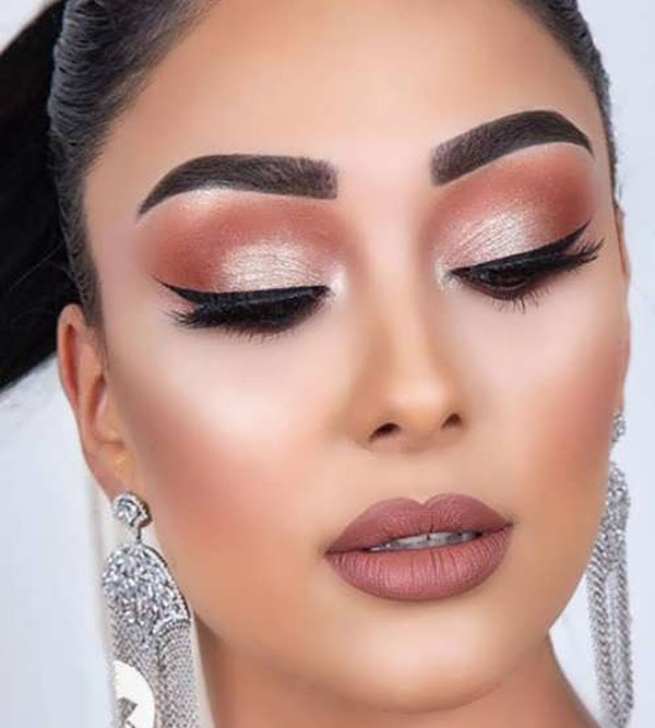 مدل آرایش عروس لاغر برای صورت های کشیده و باریک ساده و خاص