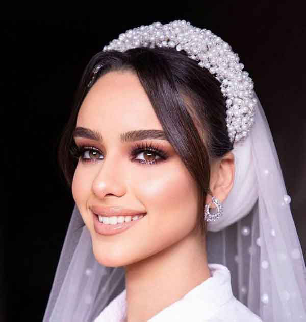 مدل آرایش عروس لاغر برای صورت های کشیده و باریک ساده و خاص