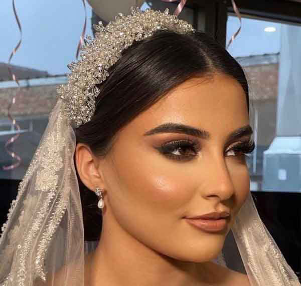 مدل آرایش عروس لاغر برای صورت های کشیده و باریک ساده و خاص