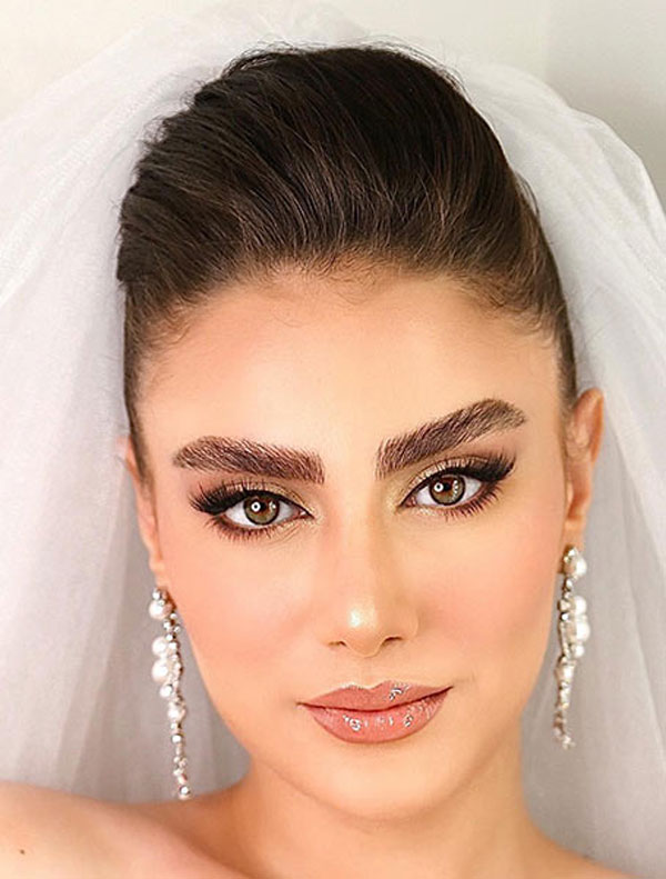 مدل آرایش عروس لاغر برای صورت های کشیده و باریک ساده و خاص