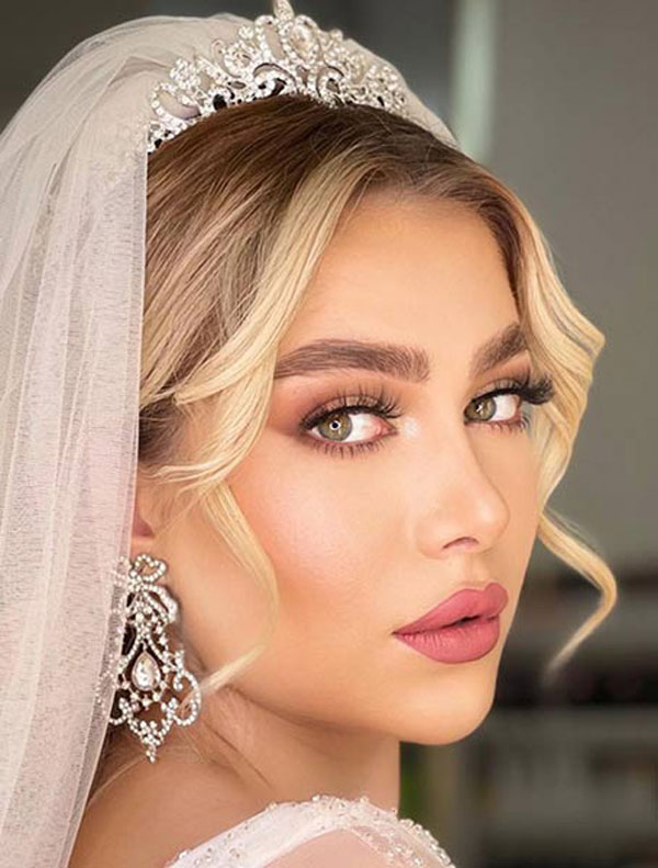 مدل آرایش عروس لاغر برای صورت های کشیده و باریک ساده و خاص