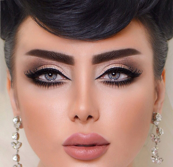 مدل آرایش صورت عروس جدید با تکنیک لایت ایرانی و اروپایی زیبا