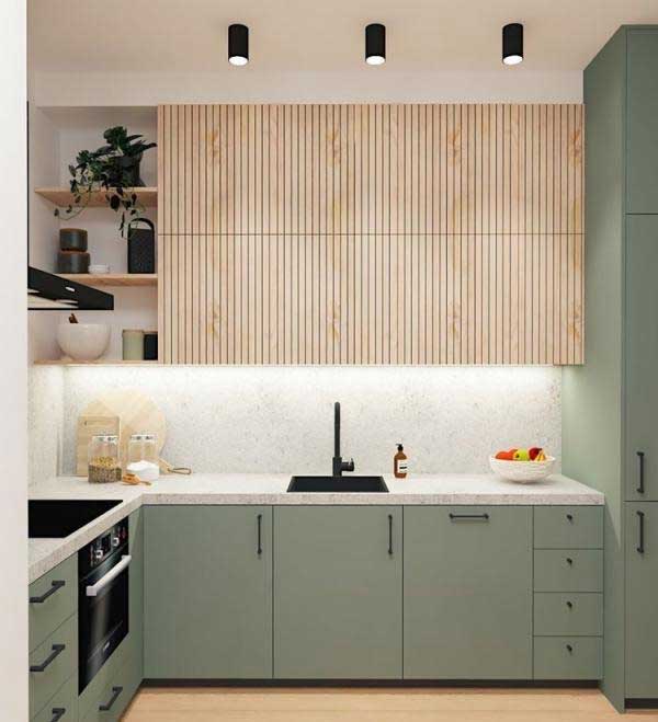 مدل کابینت آشپزخانه کوچک ایرانی جدید بسیار شیک با دکوراسیونی خاص