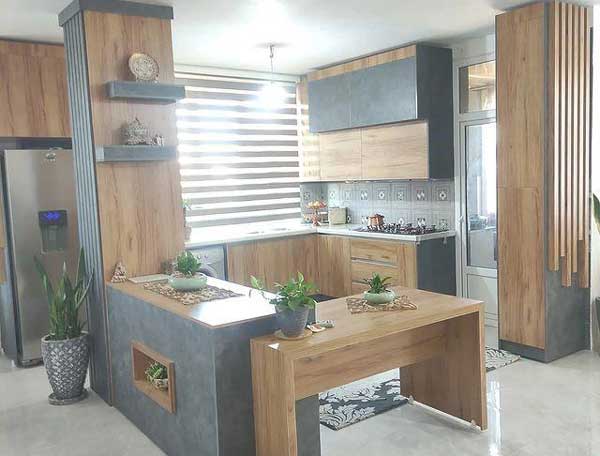 مدل کابینت آشپزخانه کوچک ایرانی جدید بسیار شیک با دکوراسیونی خاص