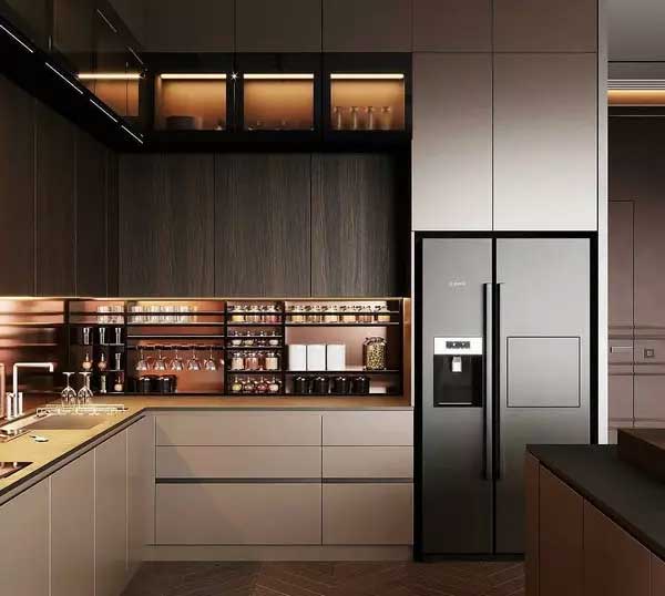 مدل کابینت آشپزخانه دو طرفه با سبکی به روز و شیک
