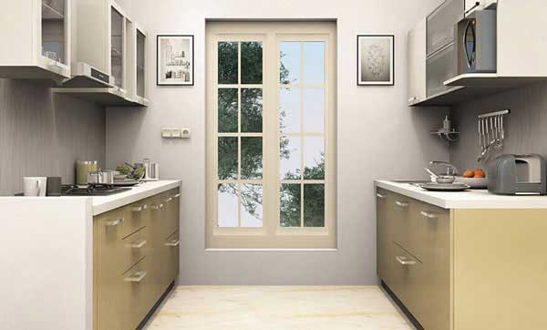 مدل کابینت آشپزخانه دو طرفه با سبکی به روز و شیک