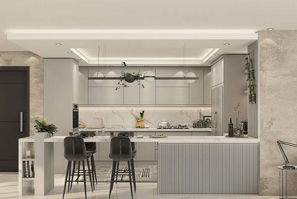 مدل کابینت آشپزخانه ایرانی جدید با ترکیب چوب و هایگلاس بسیار خاص