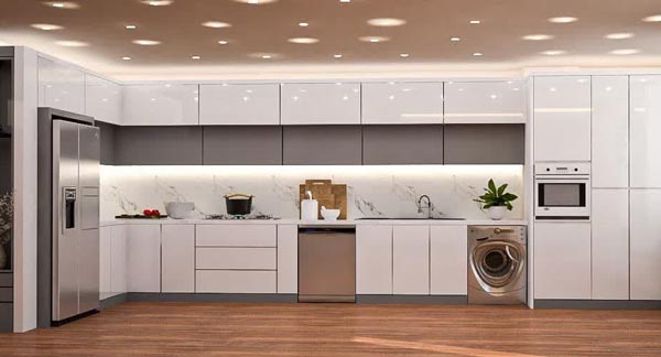 مدل کابینت آشپزخانه ایرانی جدید با ترکیب چوب و هایگلاس بسیار خاص