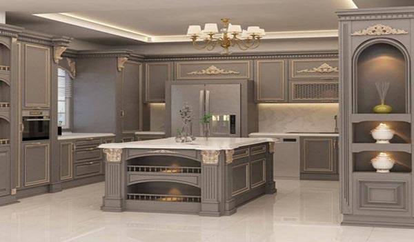 مدل کابینت آشپزخانه ایرانی جدید با ترکیب چوب و هایگلاس بسیار خاص