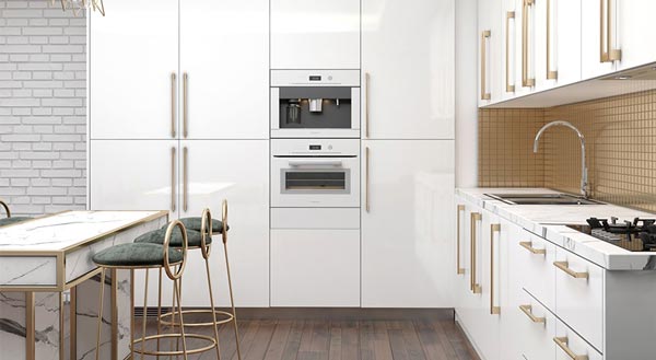 مدل کابینت های گلاس بسیار شیک با رنگ سفید و طوسی