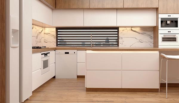 مدل کابینت های گلاس بسیار شیک با رنگ سفید و طوسی