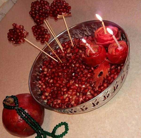 تزیین انار شب یلدا بسیار زیبا و خلاقانه با جدیدترین ایده های یلدایی