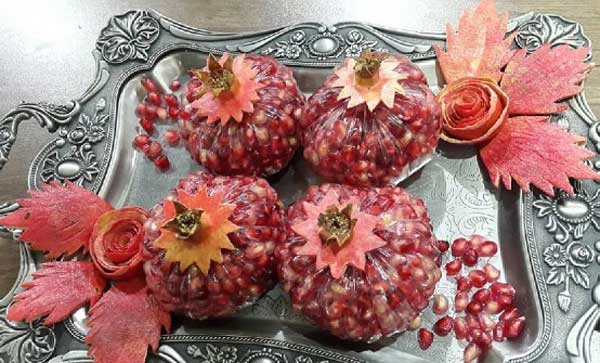 تزیین انار شب یلدا بسیار زیبا و خلاقانه با جدیدترین ایده های یلدایی