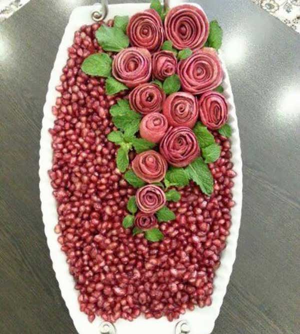 تزیین انار شب یلدا بسیار زیبا و خلاقانه با جدیدترین ایده های یلدایی