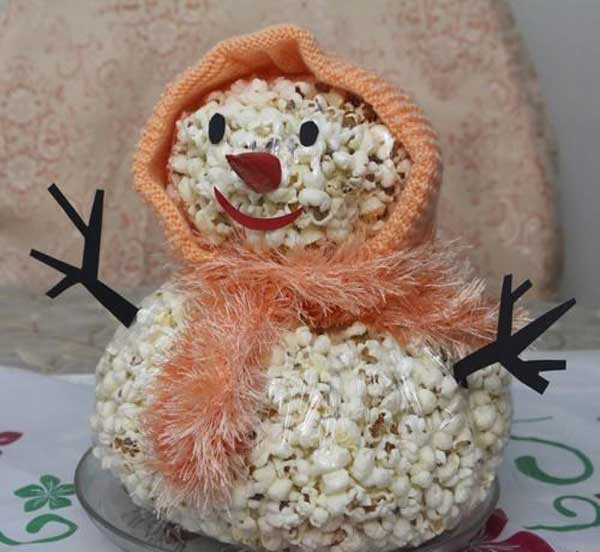 تزیین پفیلا شب یلدا به صورت آدم برفی و مدل های مختلف بسیار زیبا